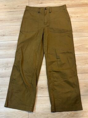 Madewell Wide-Leg Utility Pants in brown green golden spinach 31 fatigue